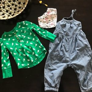 Old navy long sleeve tee & Halter top jean jumper